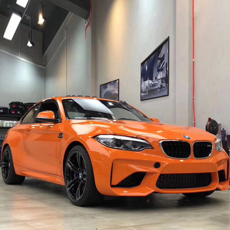 gloss flame orange car wrap