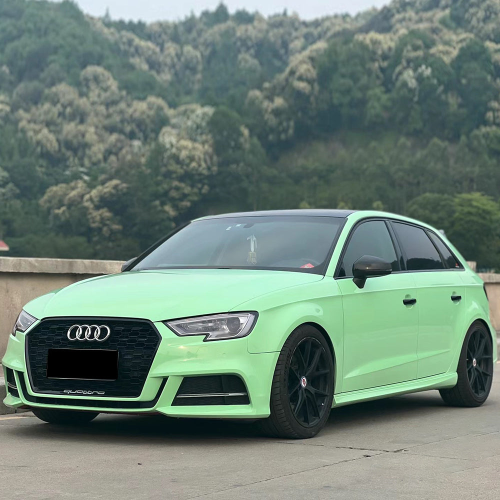 car wrapped in gloss hazy green car wrap