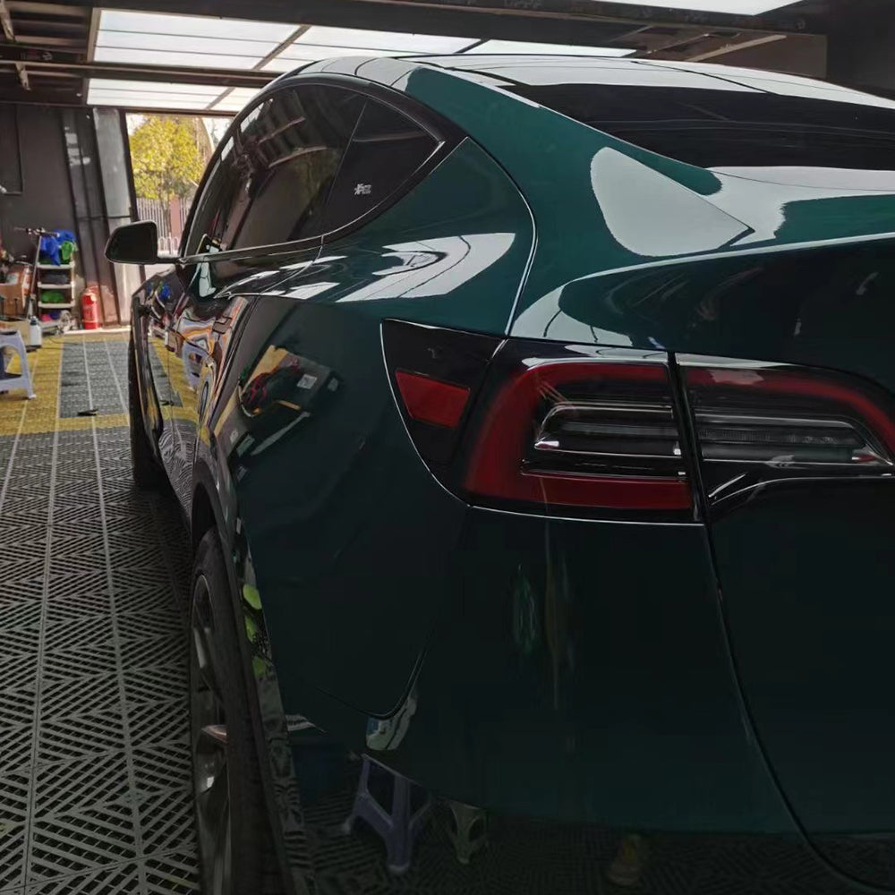 car getting gloss mohsen green car wrap installed