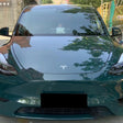 close up shot of a car wrapped in gloss mohsen green car wrap