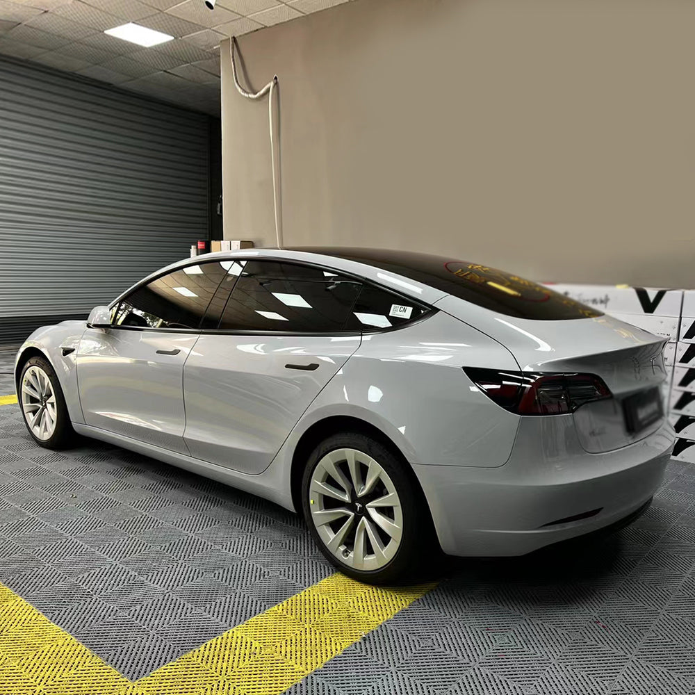 car being wrapped in gloss nado grey car wrap