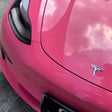 gloss princess pink car wrap in overcast