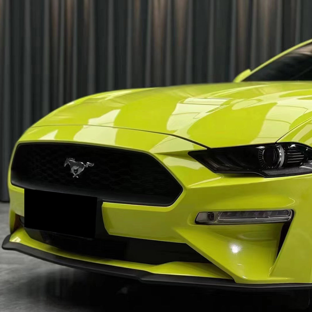 close up shot of gloss st paulo yellow car wrap