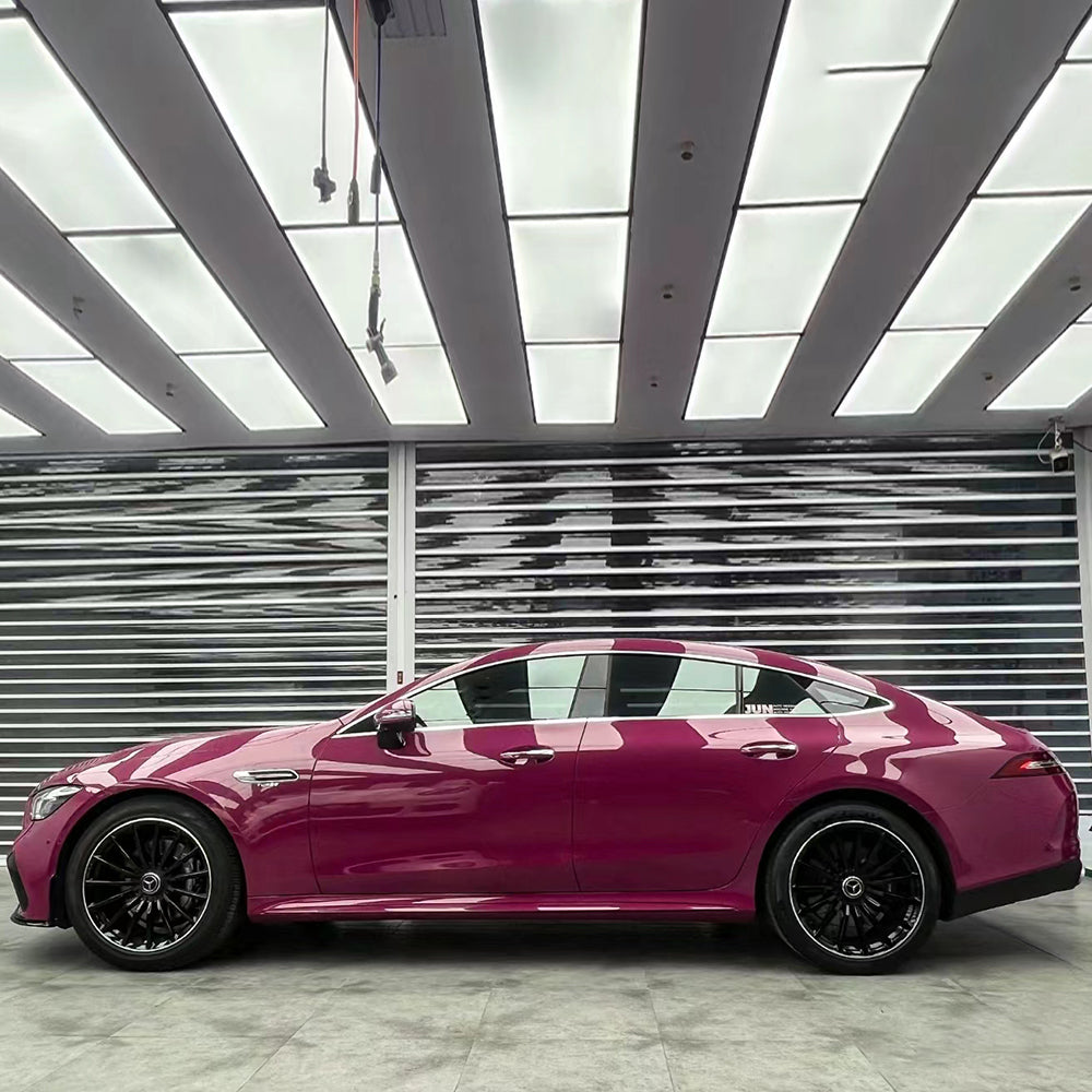 gloss stalight ruby red car wrap side profile