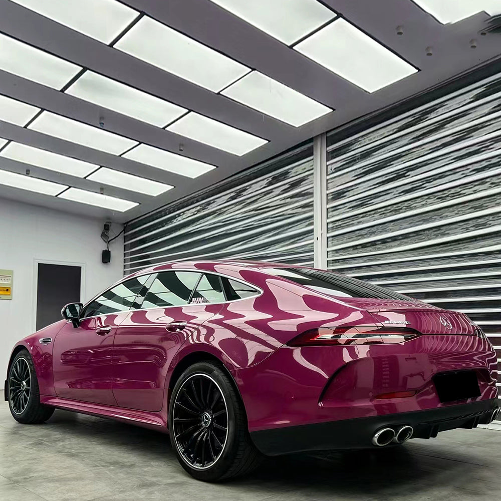 car wrapped in gloss stalight ruby red car wrap