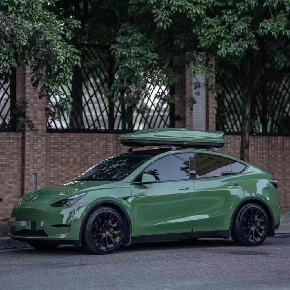 gloss weng green car wrap on a vehicle