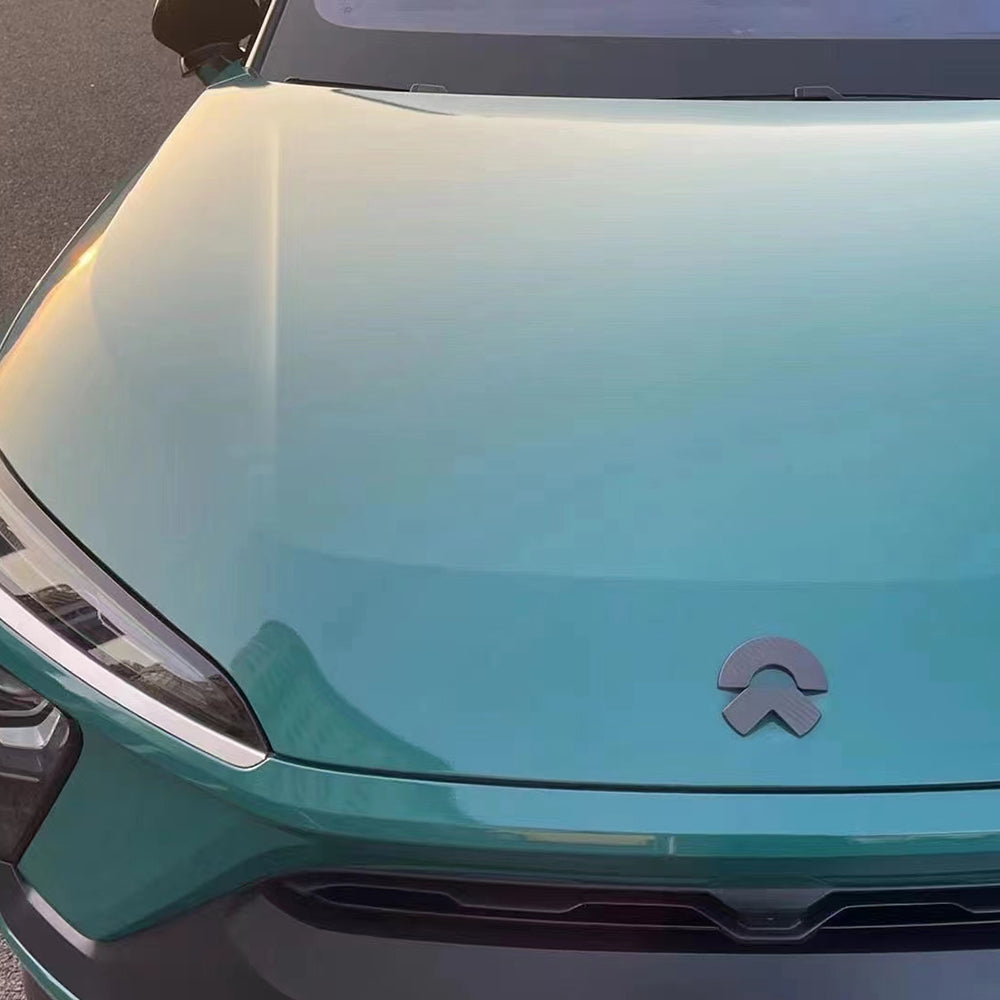 gloss windstorm green car wrap up close look