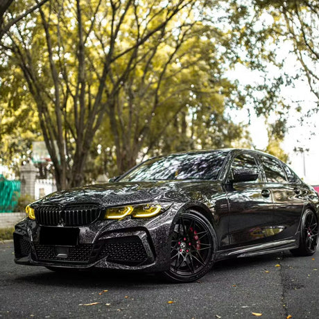 gloss charcoal forged carbon black car wrap