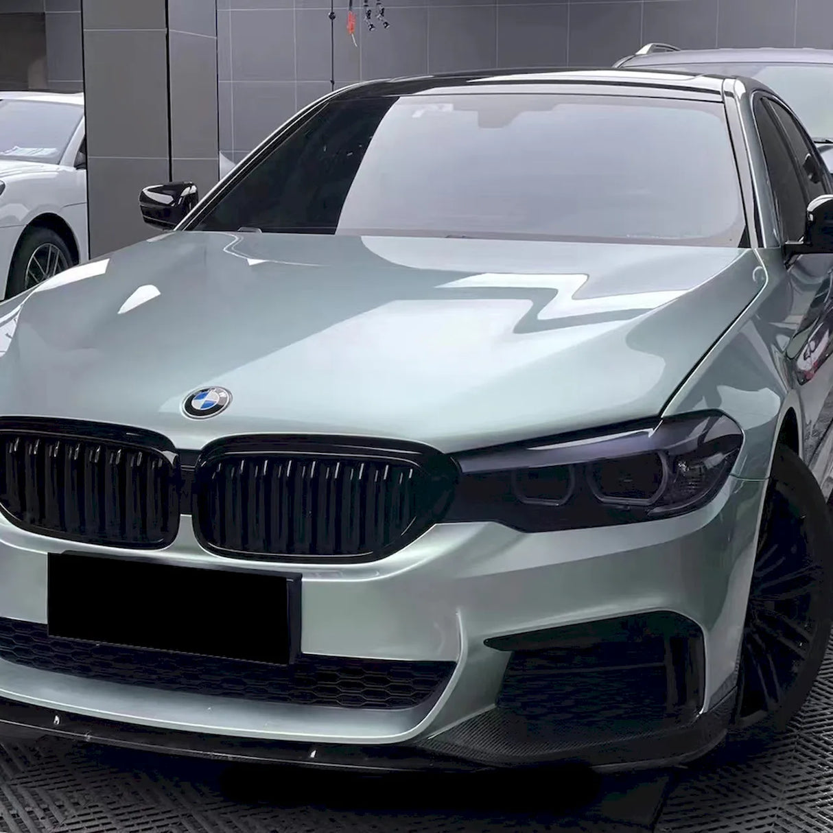 highland metallic silver green vehicle vinyl wrap