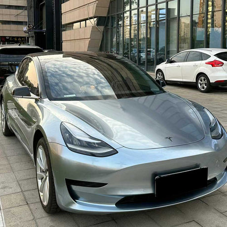 liquid grey silver car wrap