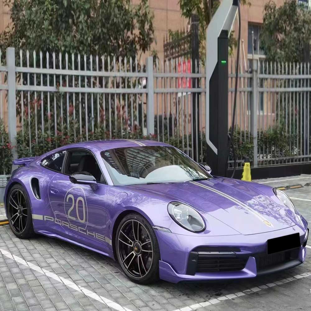 liquid metal violet car wrap