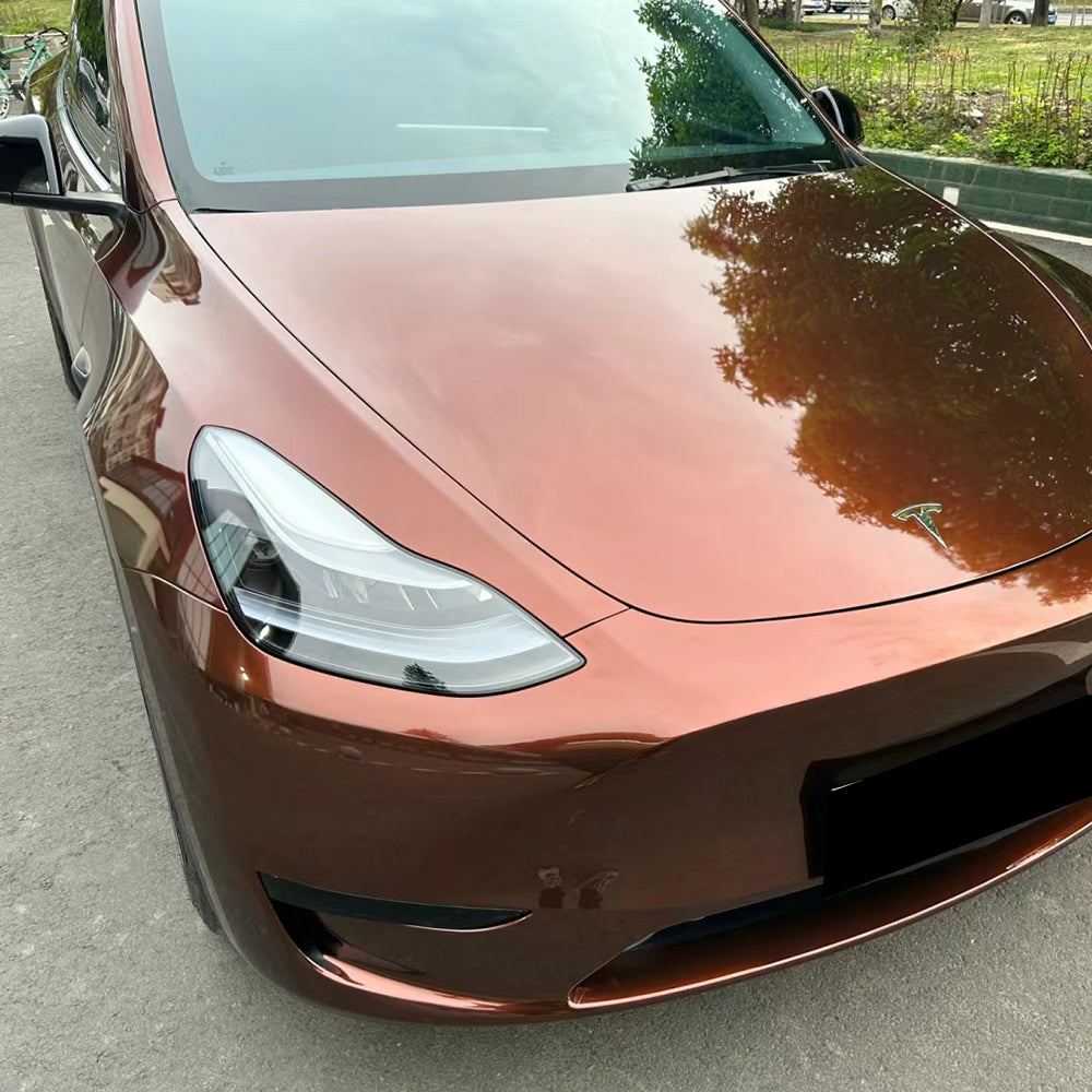 liquid coffee brown car wrap close up