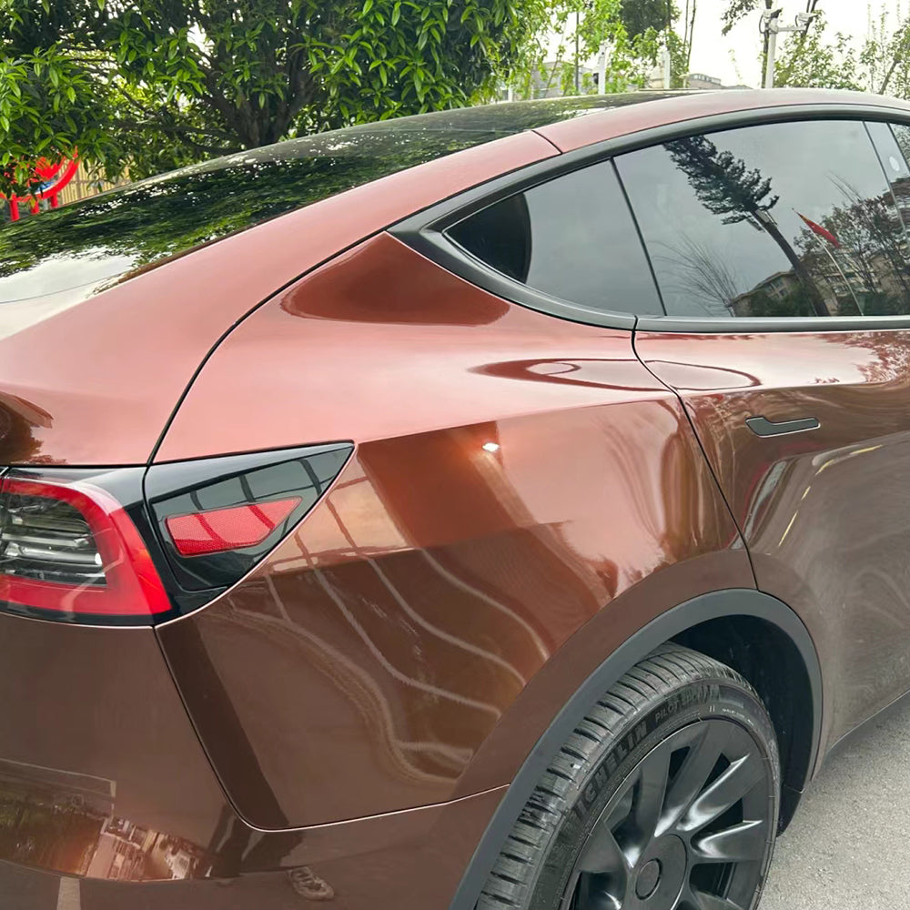 liquid coffee brown car wrap installed on a vehicle