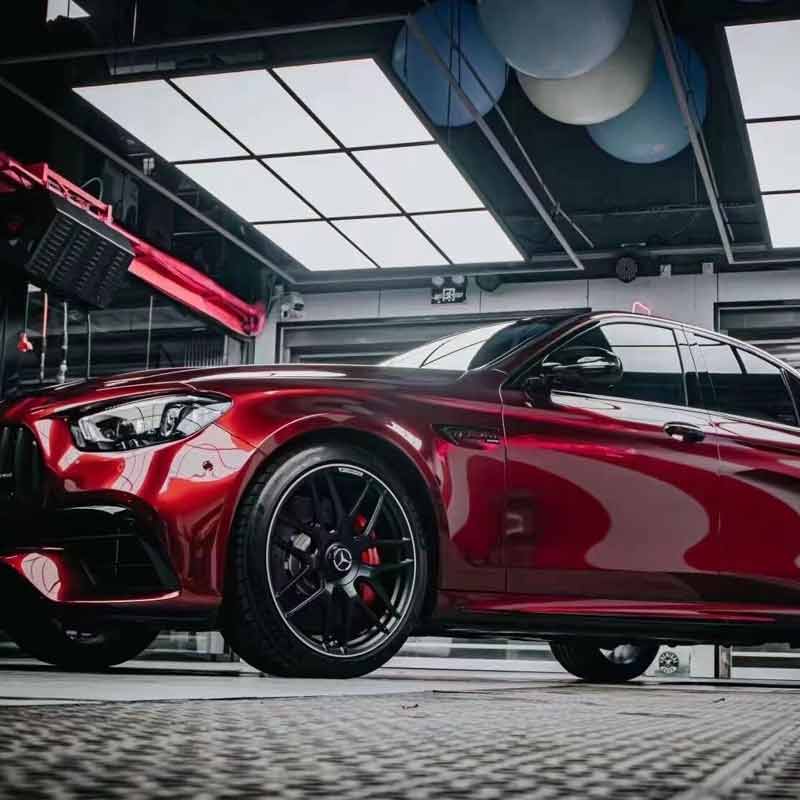 liquid dragon red car wrap