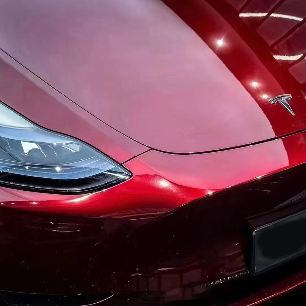 liquid dragon red car wrap up close