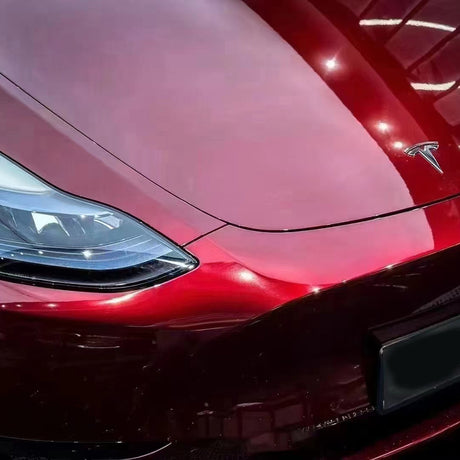 liquid dragon red car wrap up close