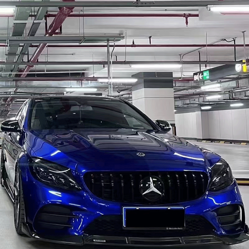 vehicle with liquid ocean blue car wrap installed