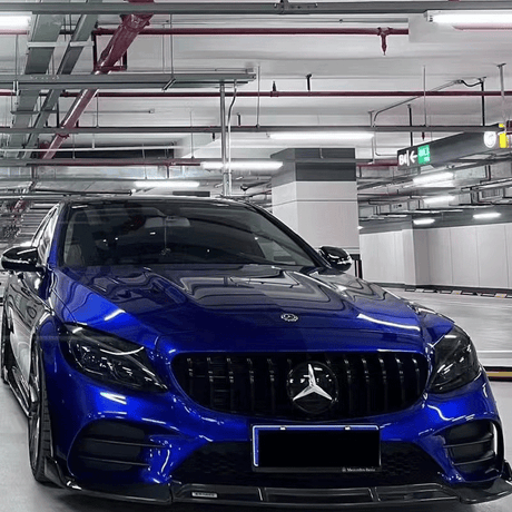 vehicle with liquid ocean blue car wrap installed