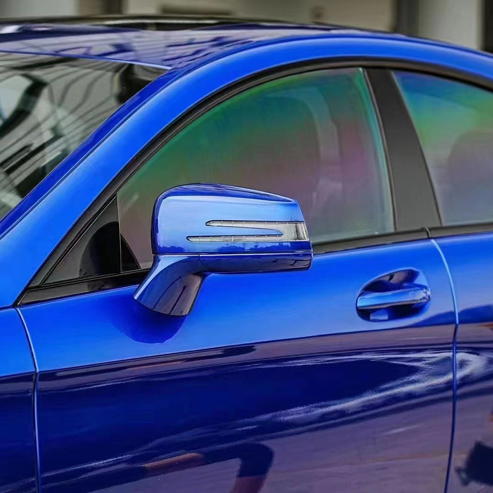 liquid ocean blue car wrap close up