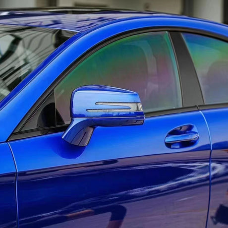 liquid ocean blue car wrap close up