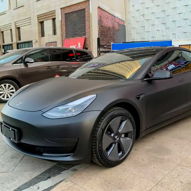 matte black car wrap