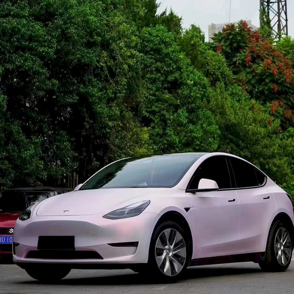 matte diamond pollen pink vinyl wrap