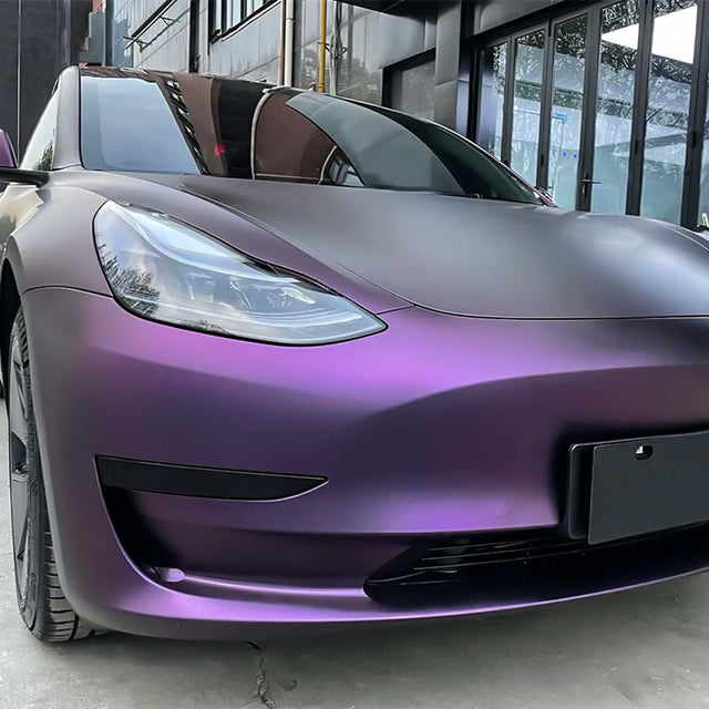 matte purple car wrap