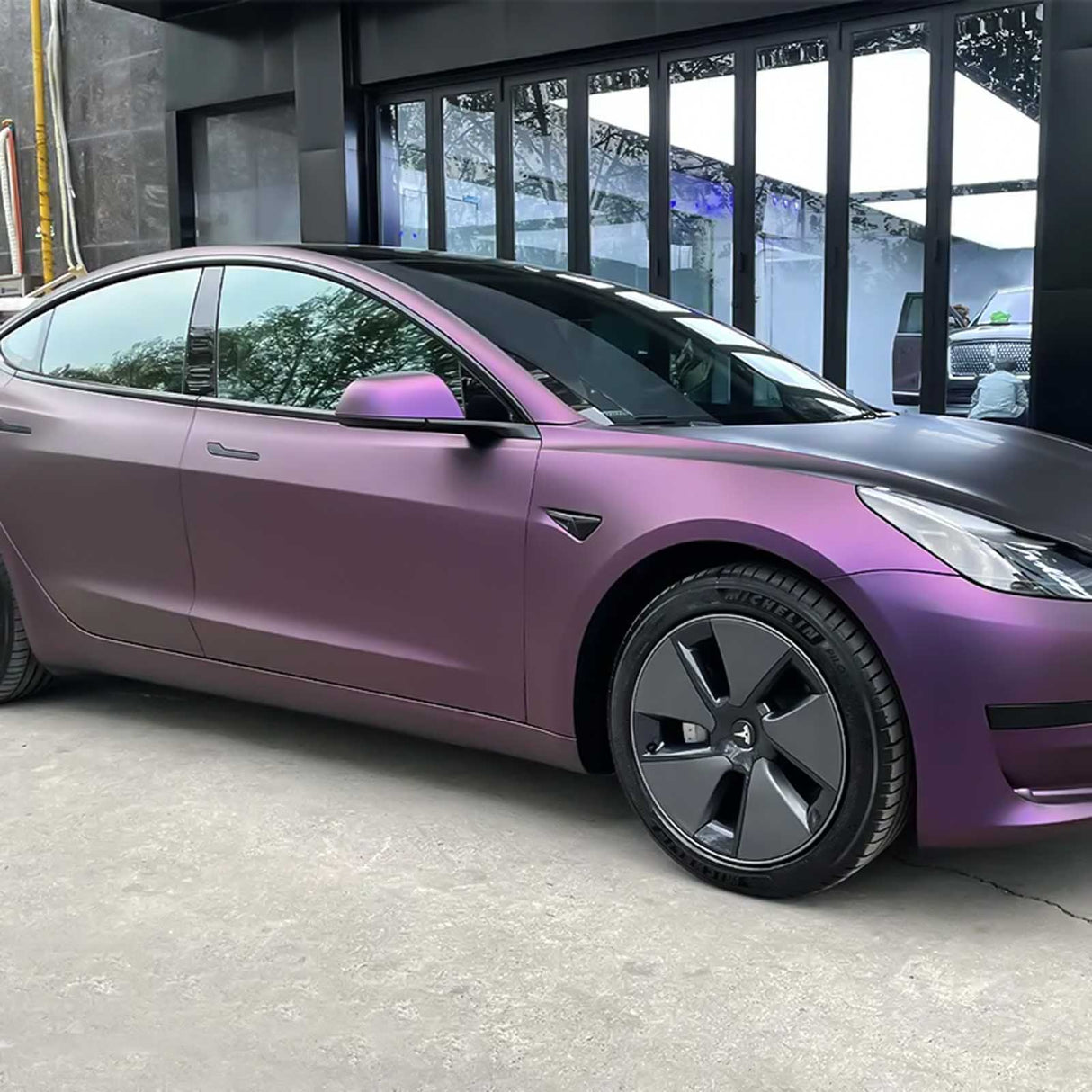 matte purple vehicle vinyl wrap