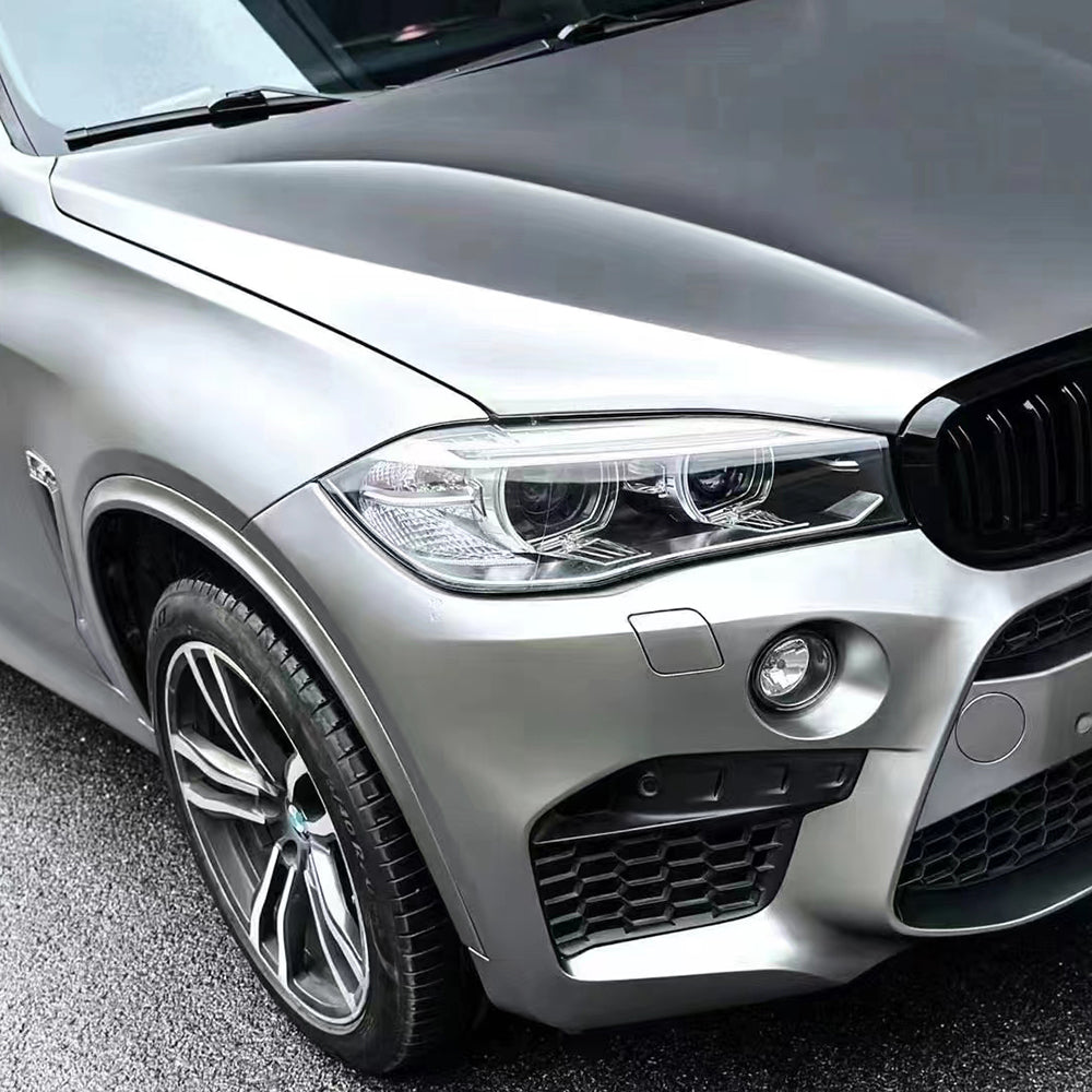 matte liquid silver car wrap on a vehicle