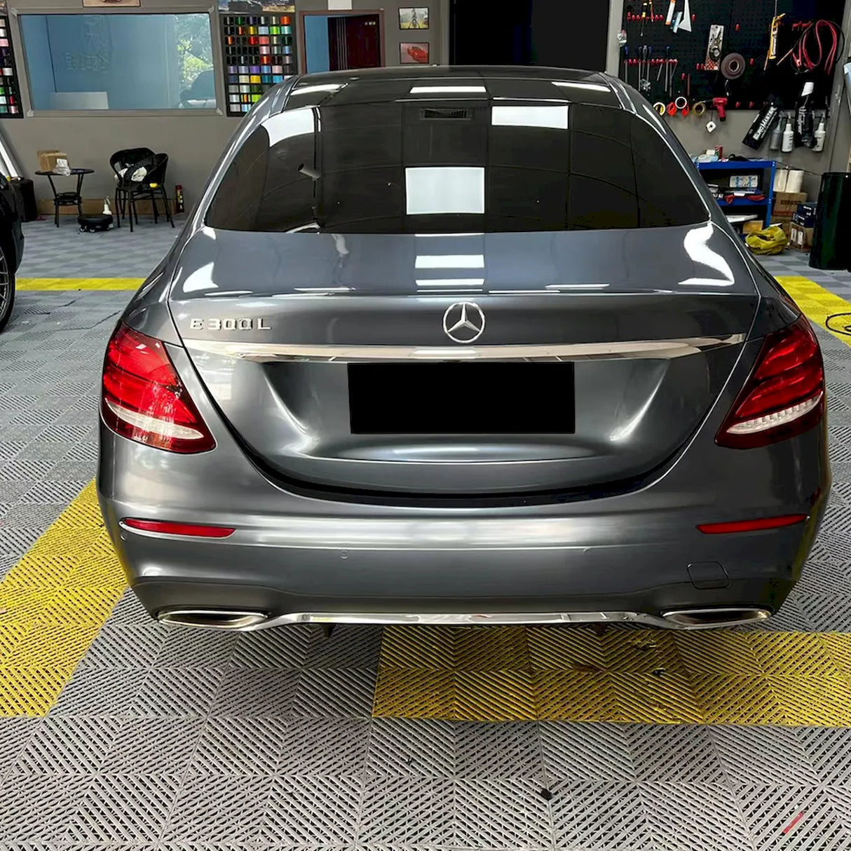 car wrapped in metallic byron bay blue vinyl wrap