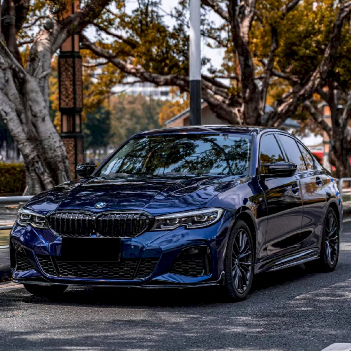 metallic deep blue car wrap