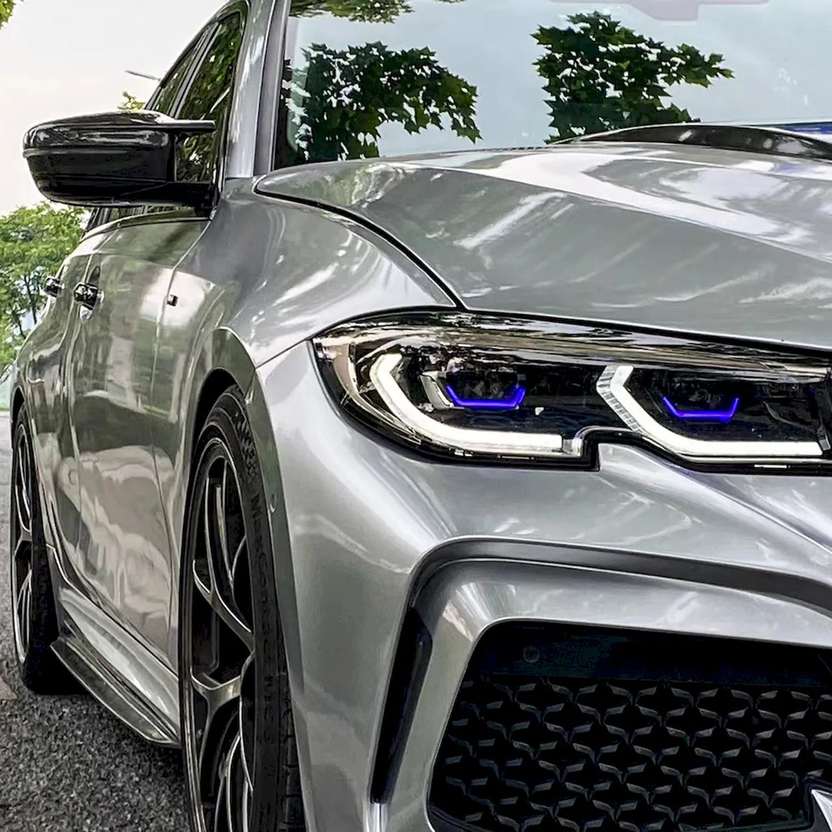 metallic gt silver wrap installed on a vehicle