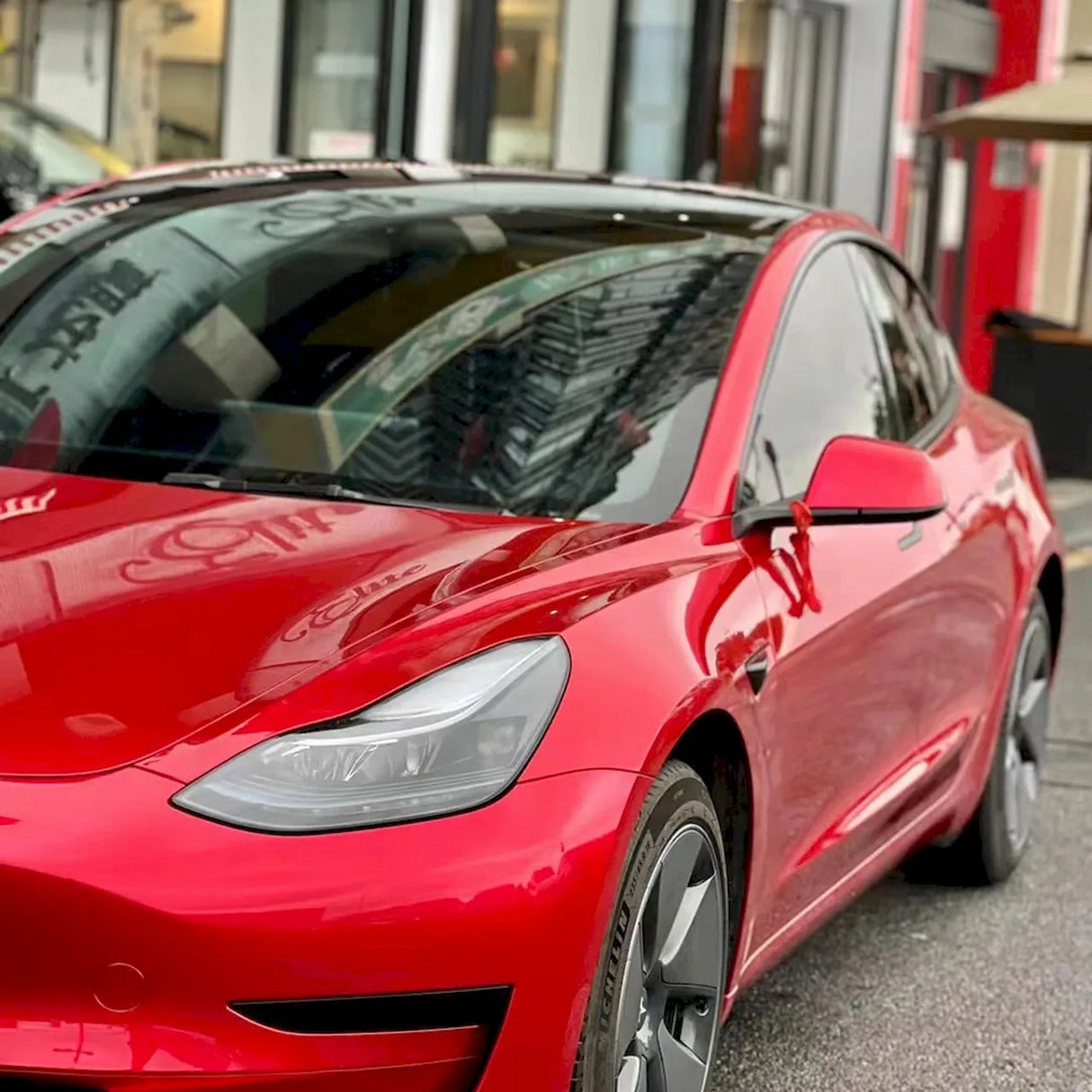 metallic soul red car vinyl wrap