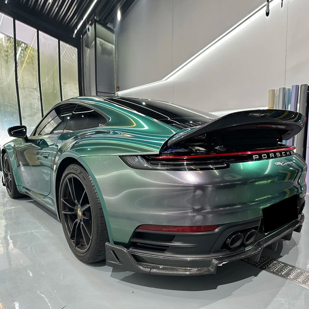 micro celadon green car wrap vinyl on a car