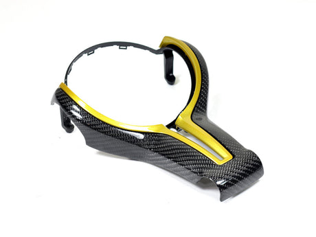 painted austin yellow steering wheel trim for bmw f8x by autotecknic