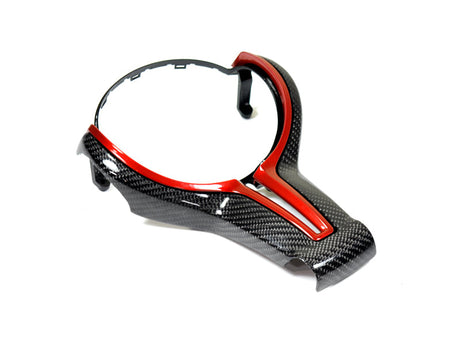 painted bmw steering wheel carbon fiber trim for bmw f8x in red by autotecknic