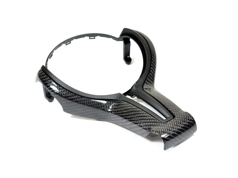 carbon fiber steering wheel trim by autotecknic for bmw f8x black