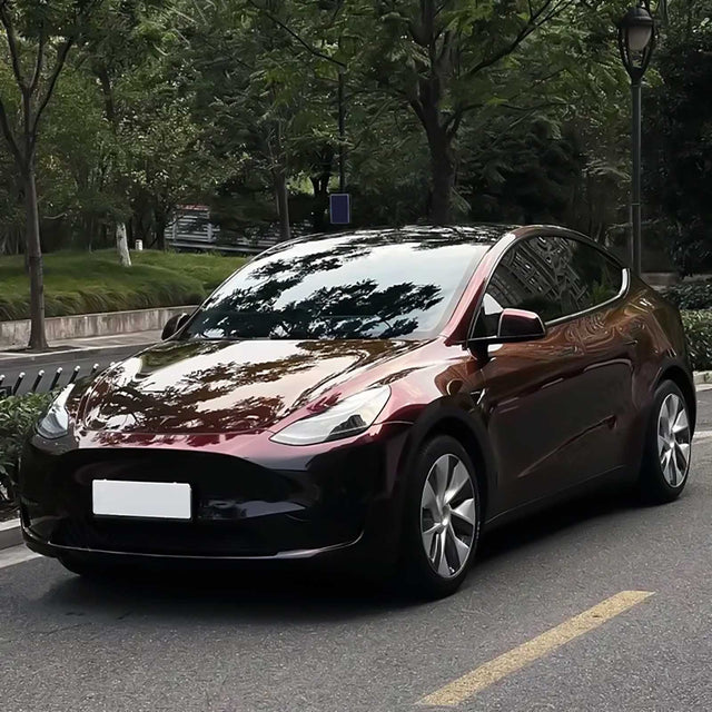 phantom red car wrap in gloss