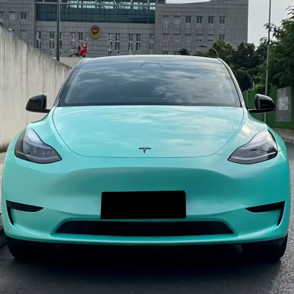 racing aqua green blue car wrap installed