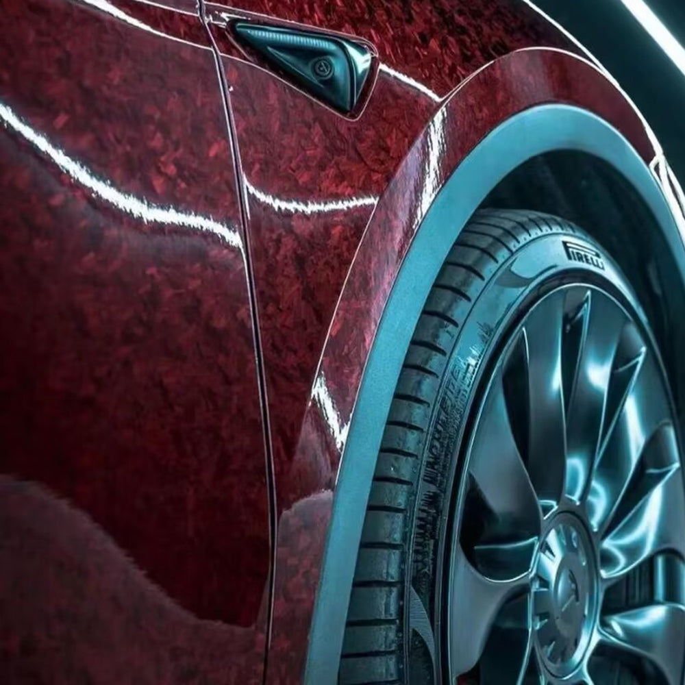 red forged carbon vinyl car wrap