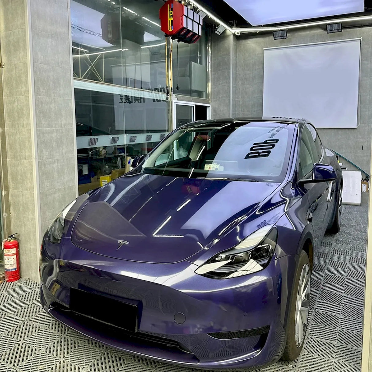 sapphire blue gloss car wrap