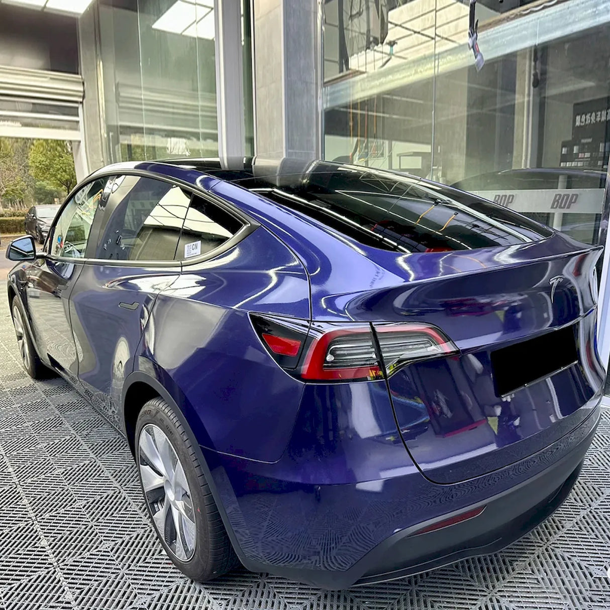 car wrapped in sapphire blue car wrap