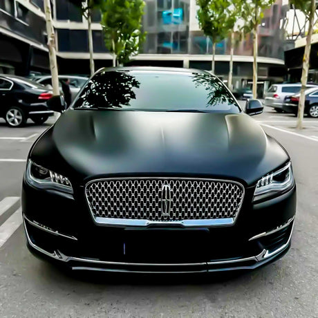 lincoln wrapped in satin black vehicle wrap
