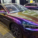 fancy galactic sparkling chameleon purple to gold color changing car wrap