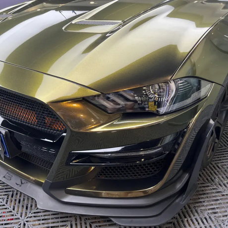 ghost midnight gold car wrap on a car