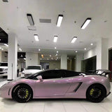 sports car wrapped in twin magic grey pink car wrap