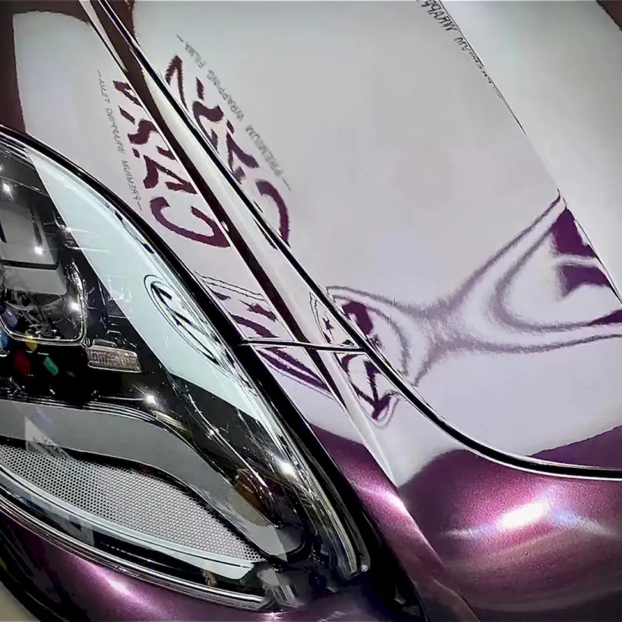 amethyst purple car wrap up close look