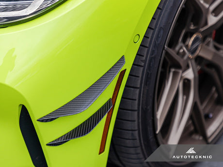 dry carbon fiber canard set by autotecknic for bmw g8x m3 and m4
