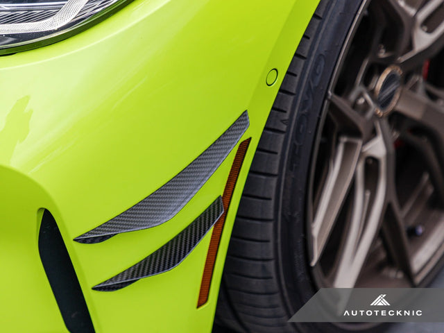 dry carbon fiber canard set by autotecknic for bmw g8x m3 and m4