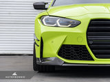 dry carbon fiber canard set by autotecknic for g8x bmw m3 / m4